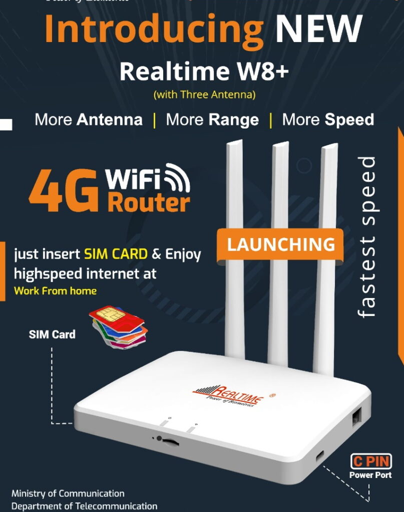 Three Home Router Sim Realtime W8+ 4G Router with Three Antenna and LAN Device - NewDelhiMart.com