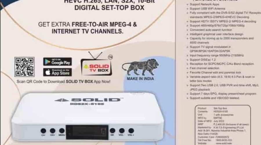 SOLID HD-6165 H.265 10Bits  FullHD FTA Set-Top Box