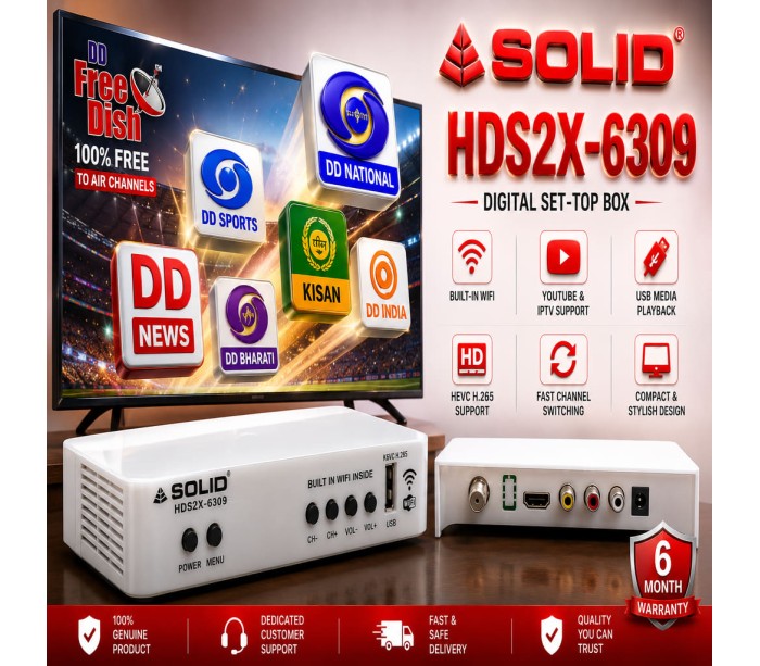 SOLID HDS2X-6309 DVB-S2 HD Digital Set Top Box